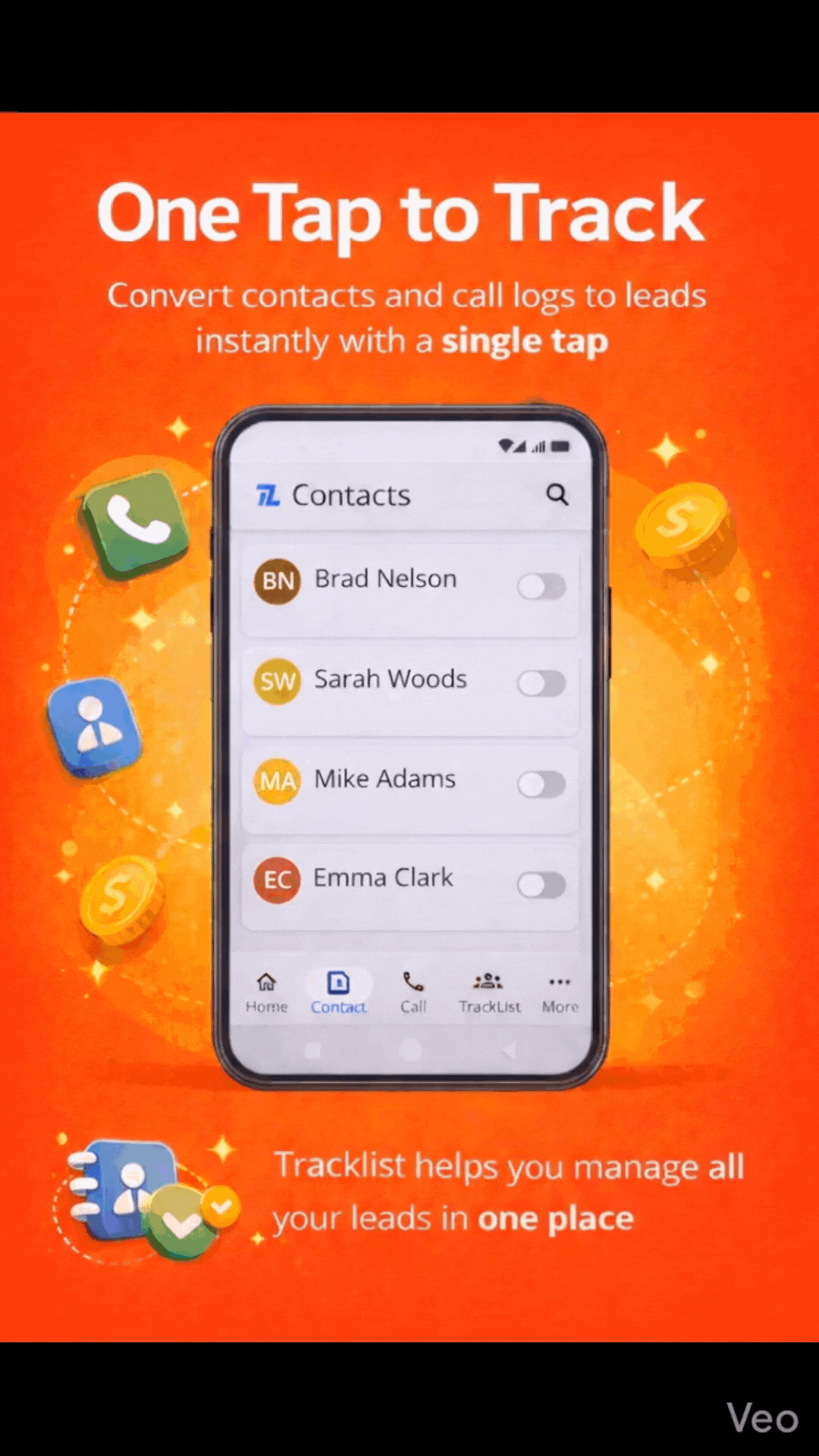 One Tap to Track preview